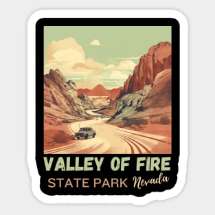 Valley Of Fire State Park Nature Lover Vintage Hiking Outdoor Travel Adventure Sticker